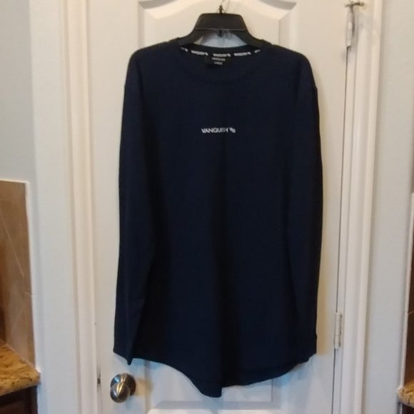 Vanquish Navy Blue Crew Neck Long Sleeve Shirt  Size L - Picture 4 of 11